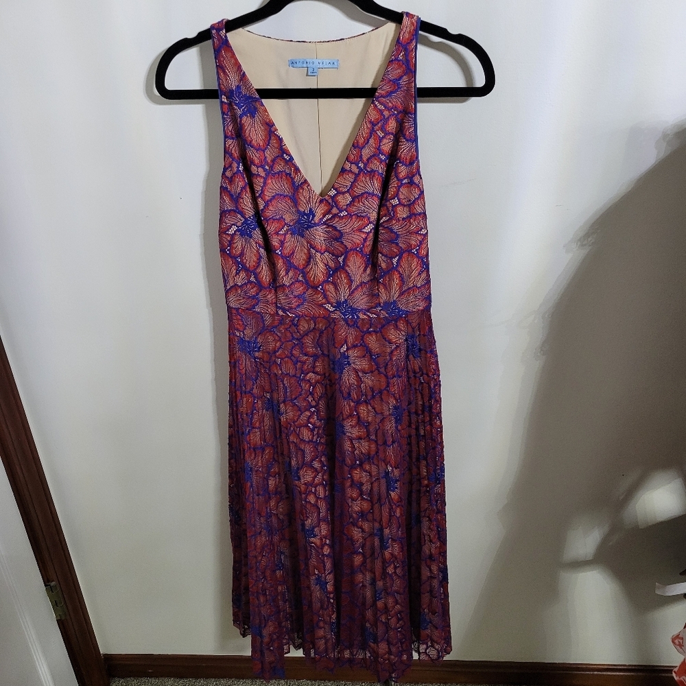 Antonio Melani Pammy Two Tone Lace Floral Dress, Size 2